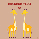 Un grand merci avec des girafes joyeuses